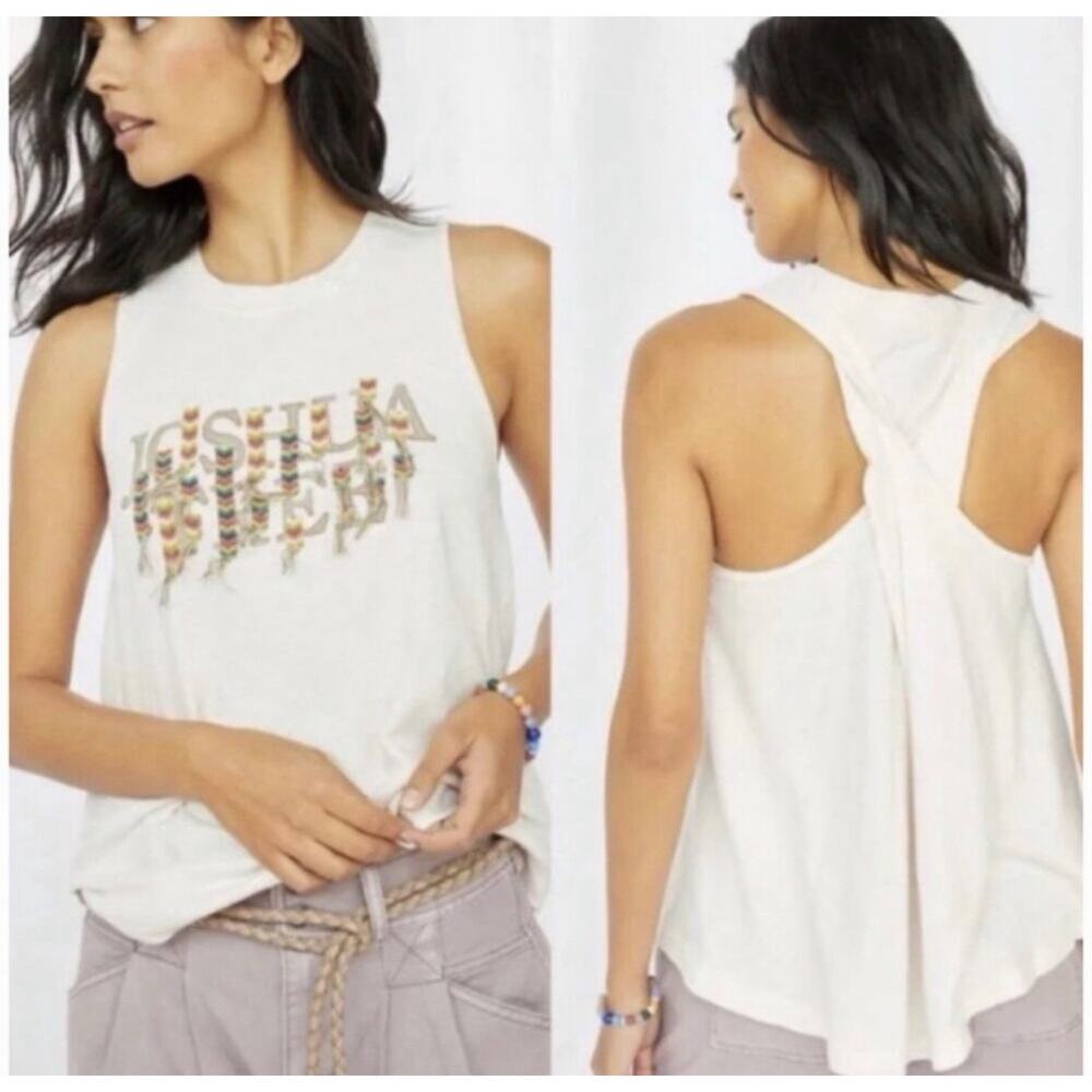 Pilcro Anthropologie Boho Embroidered Joshua Tree Tank Sz L